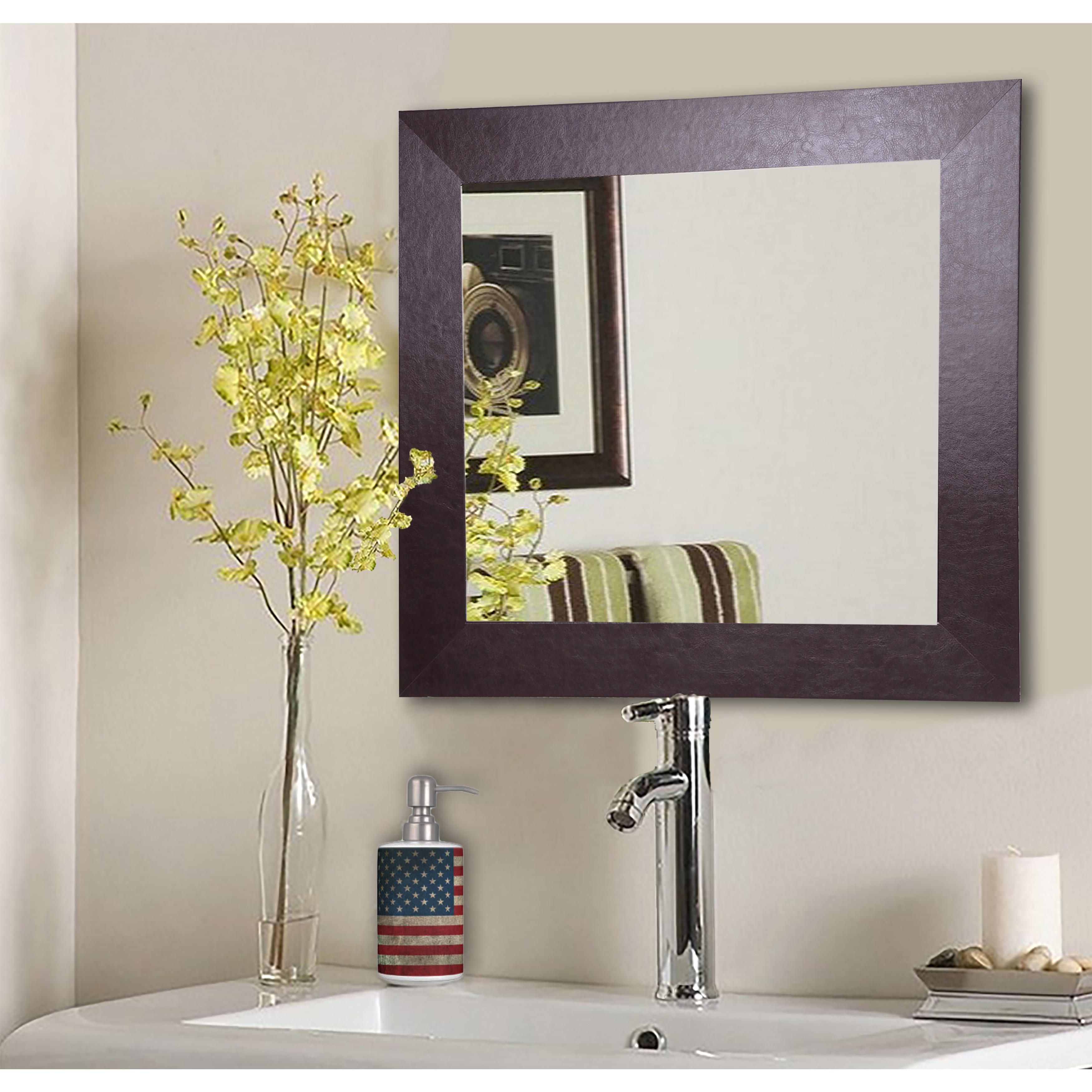 American Made Rayne Brown Lining Wall Mirror   17398733  