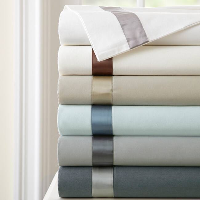 Amraupur Overseas 400 Thread Count 100-percent Cotton 4-piece Sheet Set with Satin Band