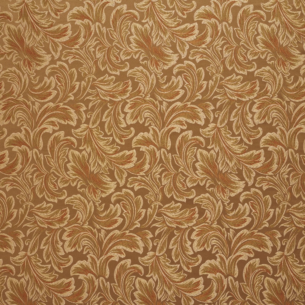 F577 Brown Bronze Green Ivory Floral Leaf Upholstery Drapery Fabric By