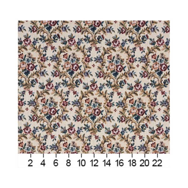 F659 Beige Red And Green Floral Vine Tapestry Upholstery Fabric By The Yard