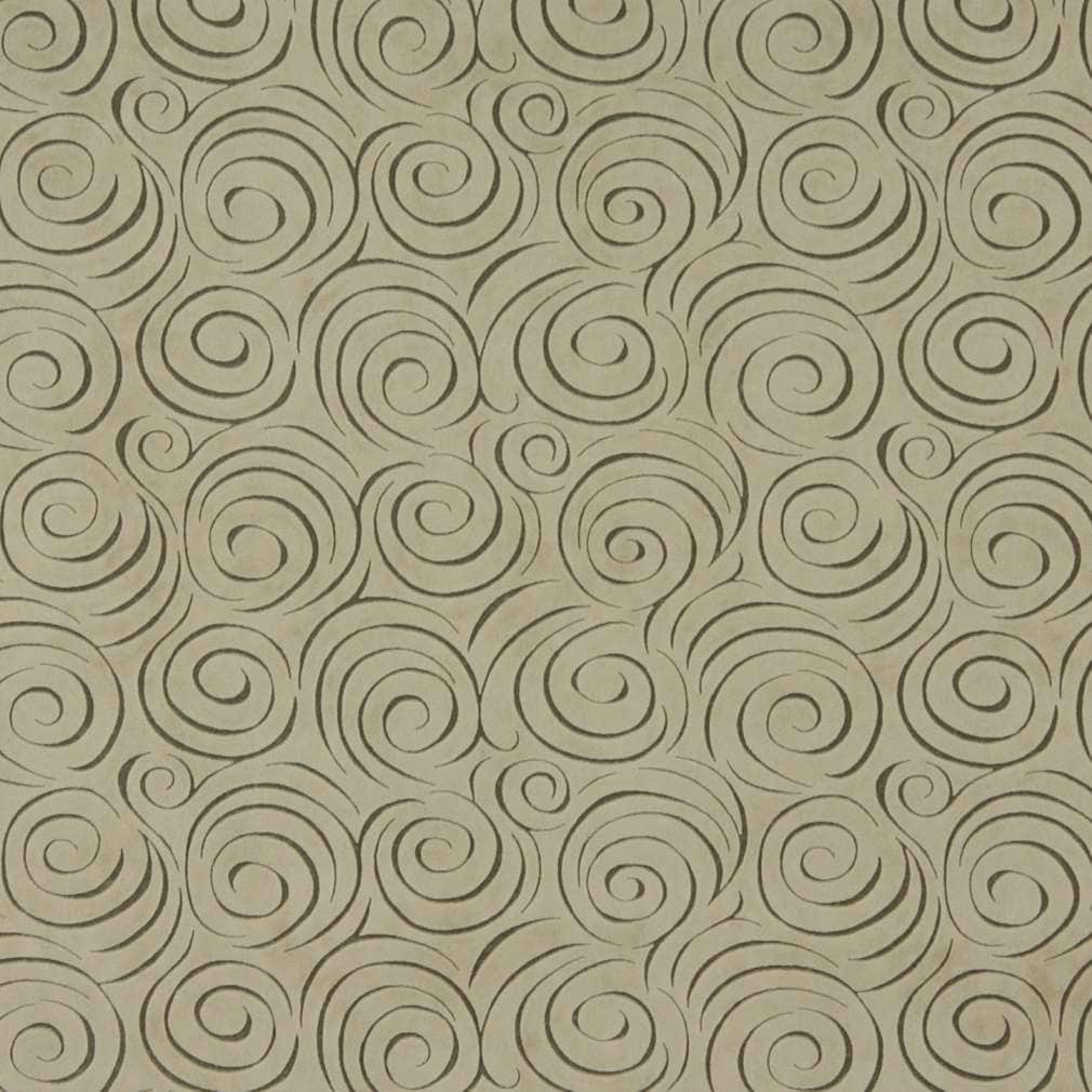 D827 Beige Abstract Swirl Microfiber Upholstery Fabric (By The Yard