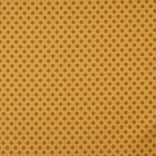 E263 Gold Brown Polka Dot Diamond Contract Upholstery Fabric (By The