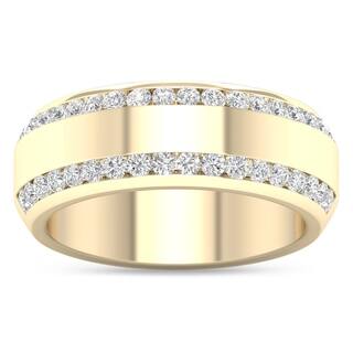 Diamond Men S Wedding Bands Groom Rings Online At De Couer 14k Yellow Gold 7 8ct Tdw Diamond Men S Exquisite Wedding Band