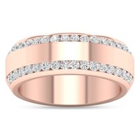 De Couer 14k Rose Gold 1 2ct Tdw Diamond Men S Clic Wedding Band De Couer 14k Rose Gold 7 8ct Tdw Diamond Men S Exquisite Wedding Band Pink