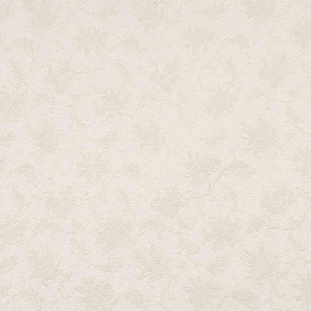 E508 Off White Floral Jacquard Woven Upholstery Grade Fabric (By The