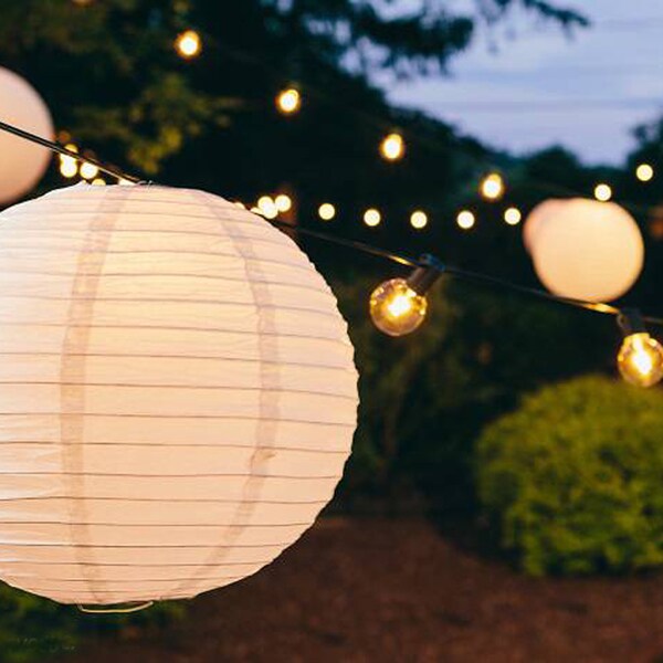 electric paper lantern string lights