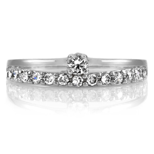 Shop Sterling Silver Cubic Zirconia Promise Ring Free Shipping On