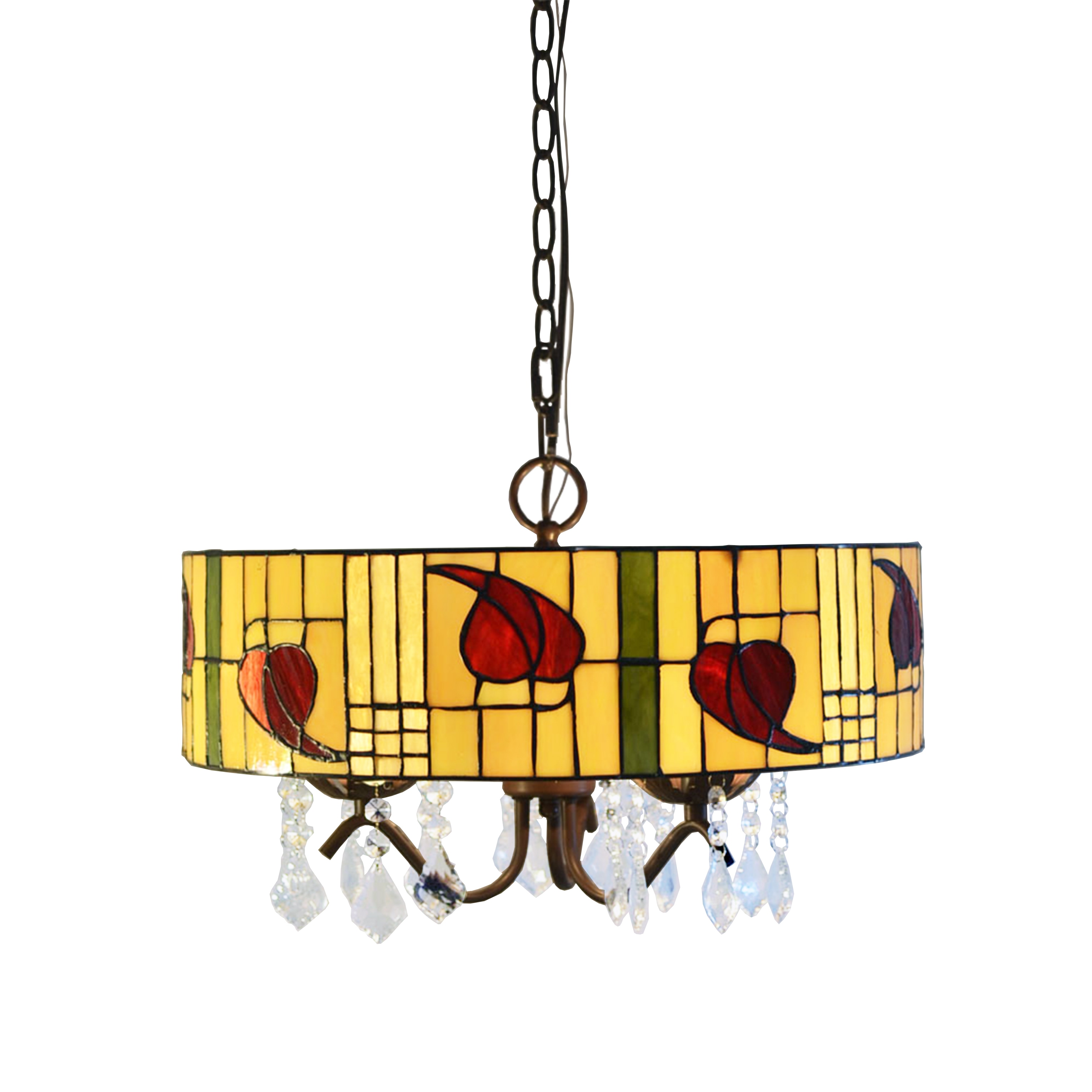 Rosy 3-light Tiffany-style Crystal Hanging Lamp (3-light Tiffany-style Crystal Hanging Lamp) - Chandeliers For Bedrooms by Overstock.com