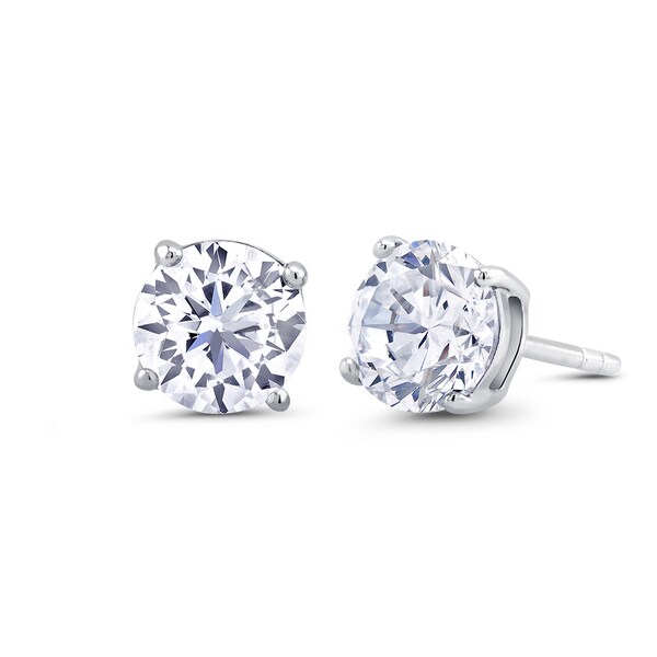 Sterling Silver 3mm Round Cubic Zirconia Stud Earrings On Sterling Silver 3mm Round Cubic Zirconia Stud Earrings