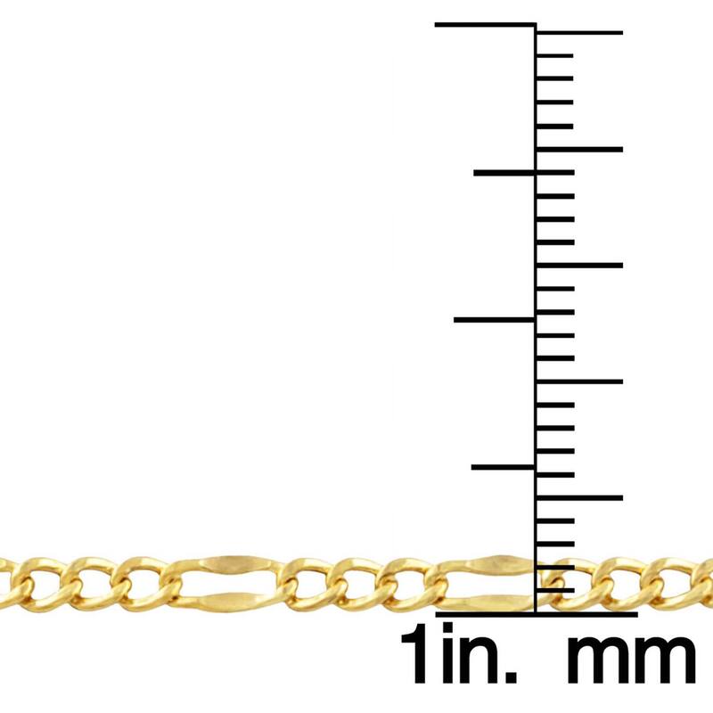 Fremada 14k Yellow Gold Lite Flat Figaro Bracelet