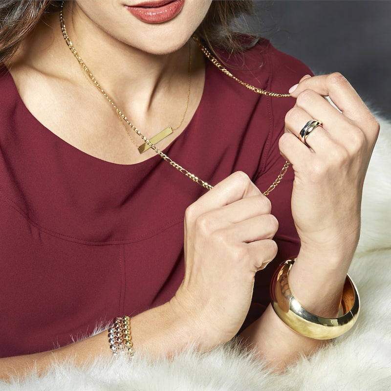 Fremada 14k Tri-color Gold High Polish Intertwined Rolling Ring