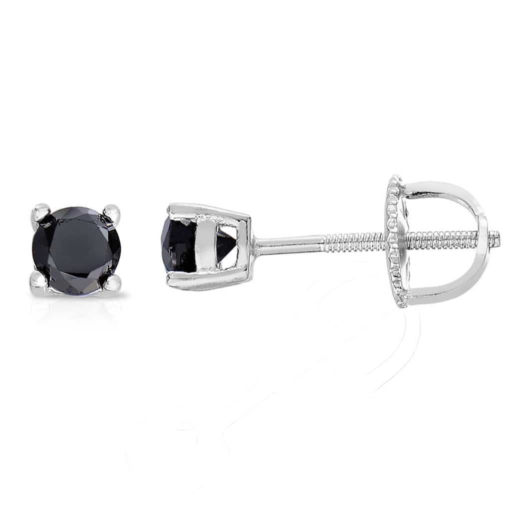 Finesque 1/10 Ct TDW Black Diamond Stud Earrings