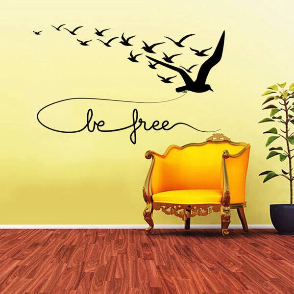 Be Free Vinyl Sticker Wall Art Overstock 10282671