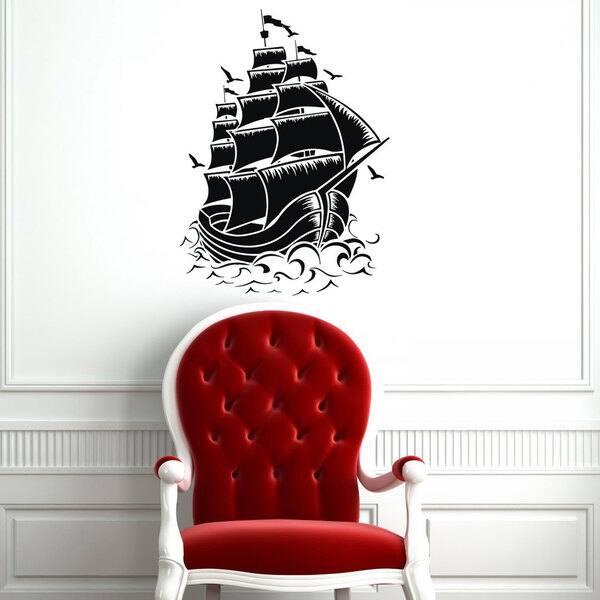 Pirate Ship Vinyl Sticker Wall Art - Bed Bath & Beyond - 10282677