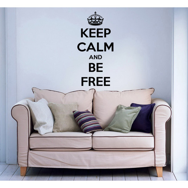 Keep Calm and be Free Vinyl Sticker Wall Art