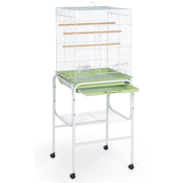 white bird cage with stand
