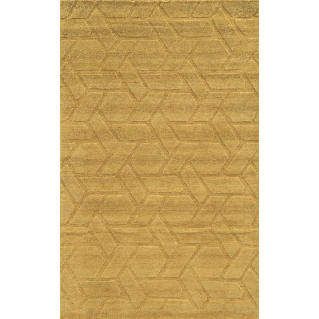 Hand-carved Technique Collection Geometric Wool Accent Rug (9 x 12)