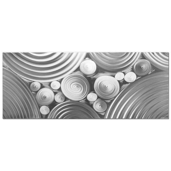 Nicholas Yust Fusion Composition White/ Grey Contemporary Metal Wall