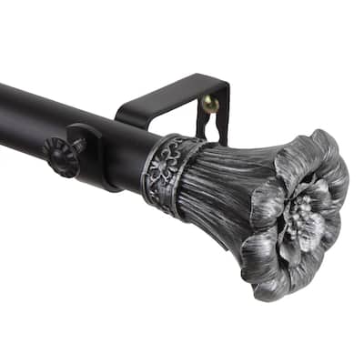 InStyleDesign Floweret 1 Inch Diameter Adjustable Curtain Rod