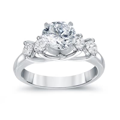 Auriya Round 1 3/4ct TDW 5-Stone Diamond Engagement Ring 14k Gold