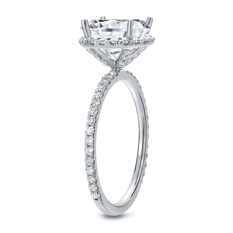 Auriya 18k Gold 2 3/5ctw Round Halo Diamond Engagement Ring Certified
