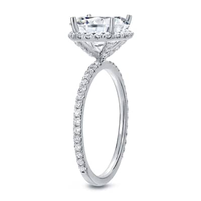 Auriya 18k Gold 2 3/5ctw Round Halo Diamond Engagement Ring Certified