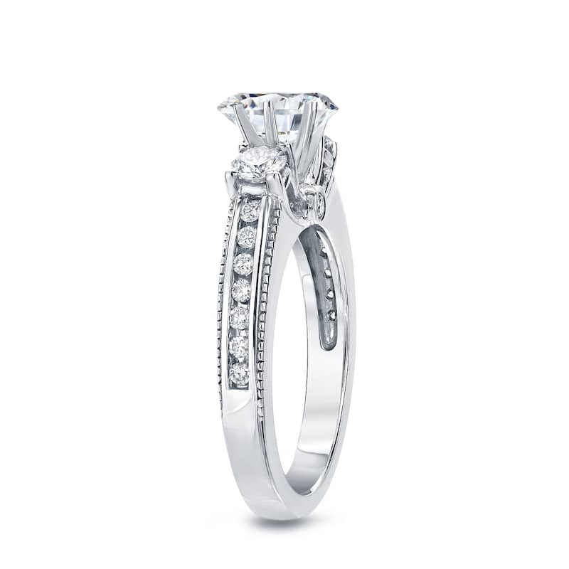 Auriya Vintage 1 1/2ct TDW Round 3-Stone Diamond Engagement Ring 14k Gold