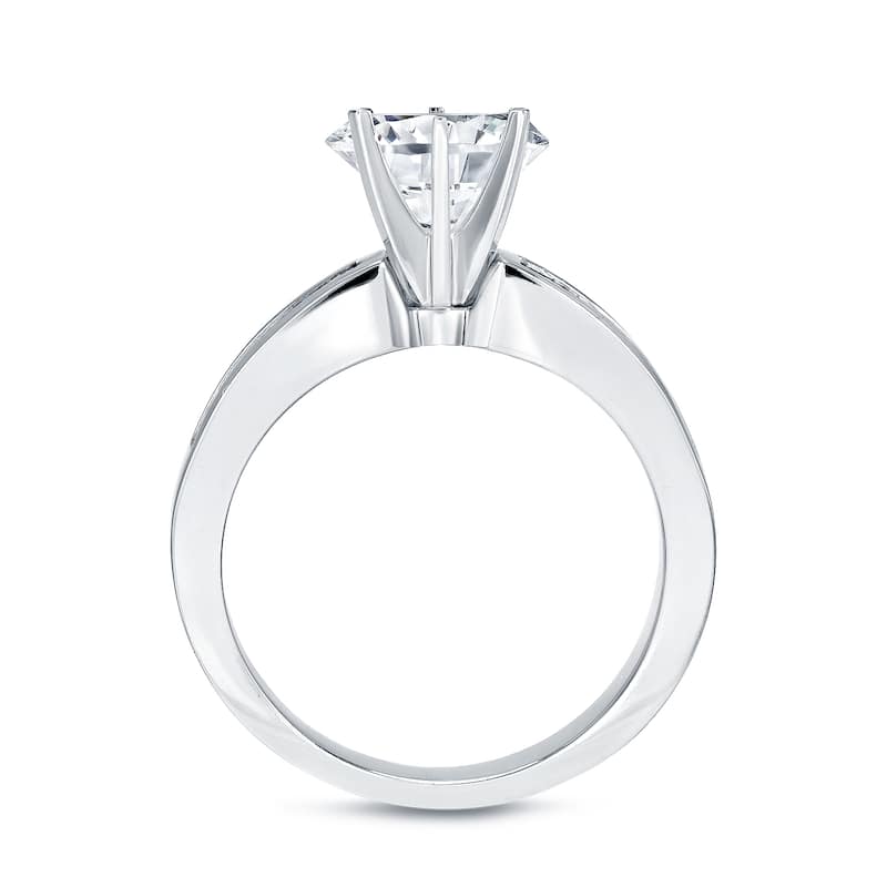 Auriya 6-Prong 1 1/4ct TDW Round Diamond Engagement Ring 14k White Gold