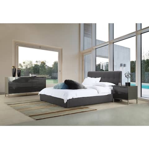 Aurelle Home Modern Grey Upholstered Storage Bed