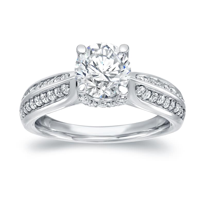 Auriya 14k Gold 1 1/2ctw Modern Diamond Engagement Ring