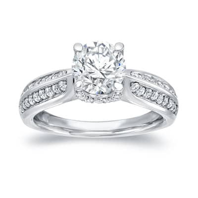 Auriya 14k Gold 1 1/2ctw Modern Diamond Engagement Ring