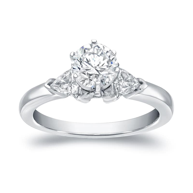 Auriya 14k Gold 1ctw Round 3-Stone Diamond Engagement Ring