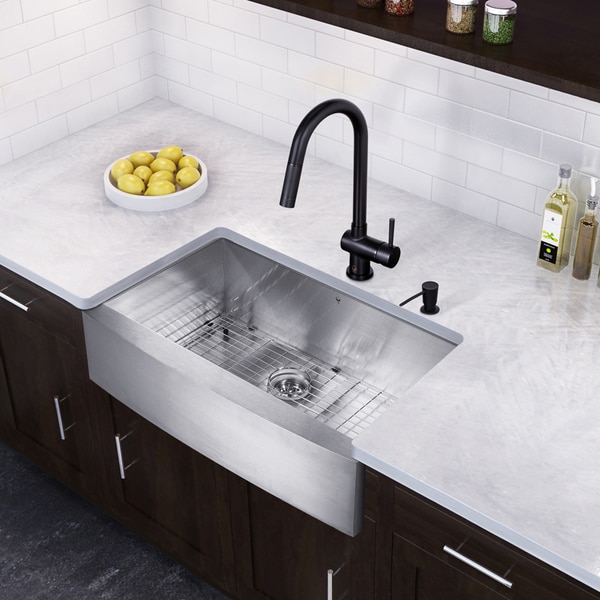 VIGO All-in-One 36-inch Stainless Steel Farmhouse Kitchen Sink and ...