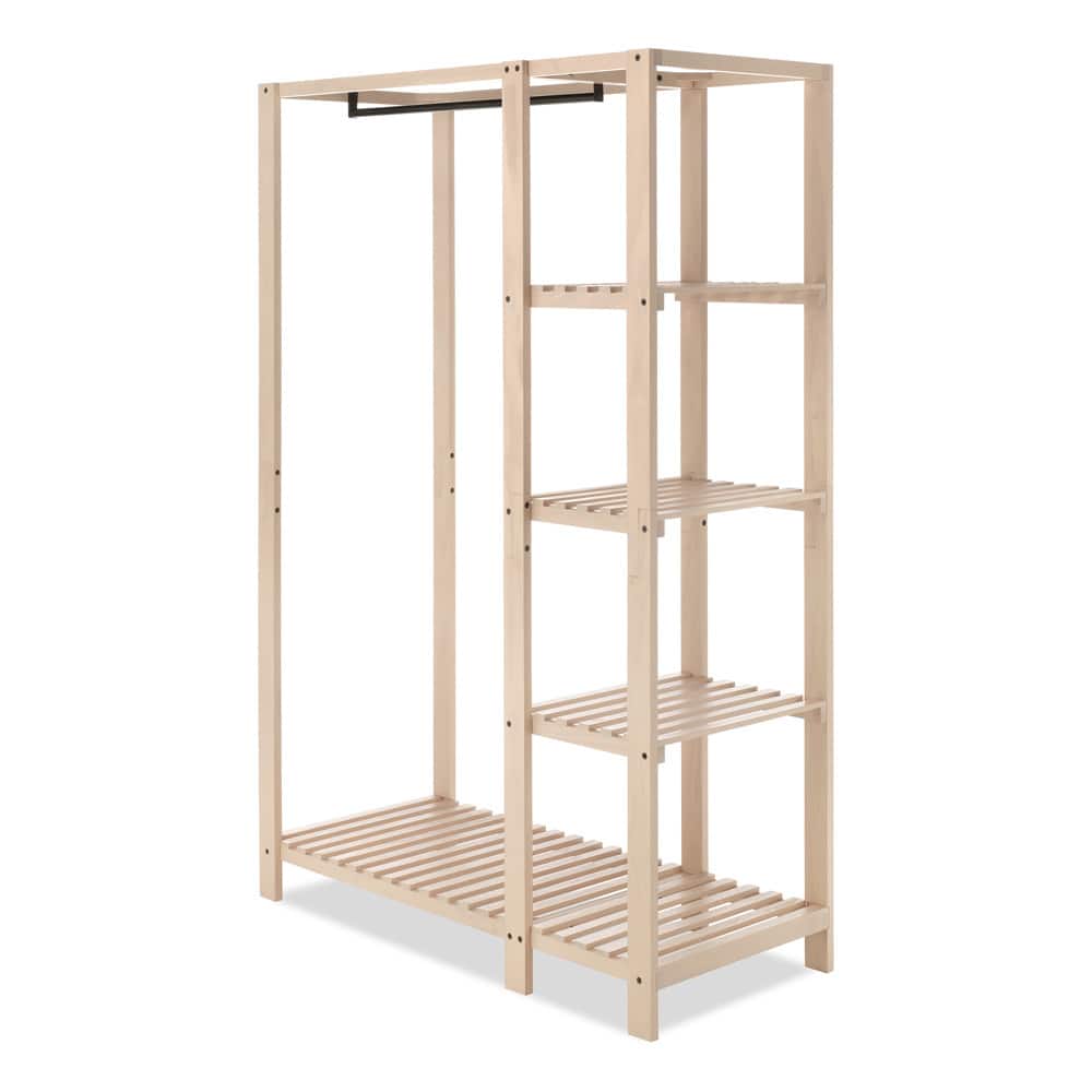 Whitmor 6301-5244 Slat Wood Wardrobe - Off-White