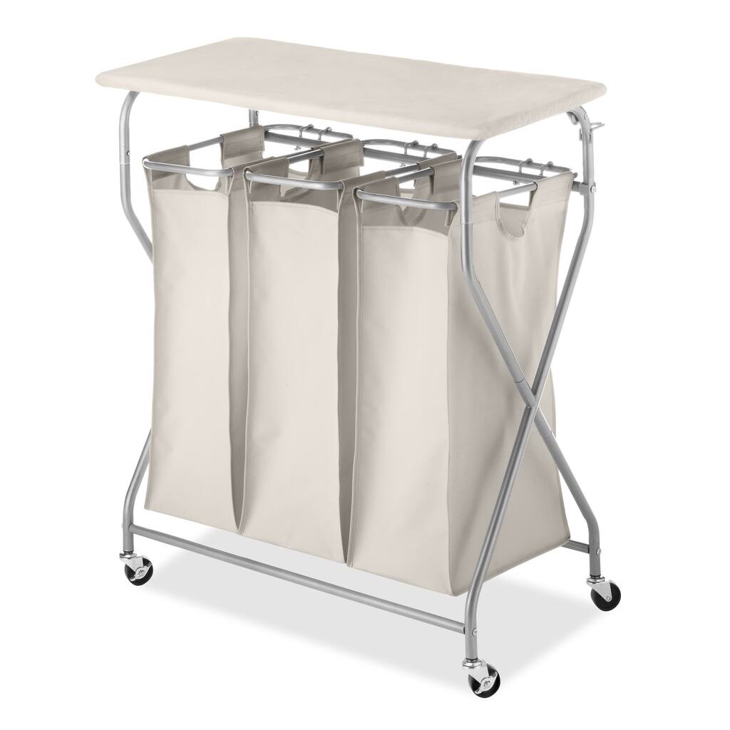 Whitmor EasyLift Triple Sorter Hamper with Table