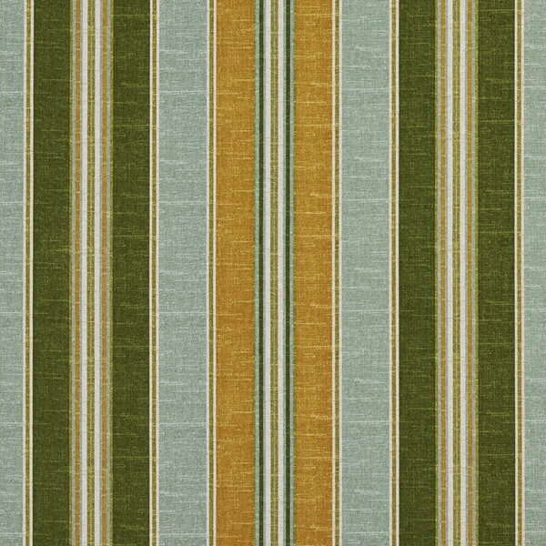 C428 Gold Blue Green Striped Outdoor Indoor Upholstery Fabric by the