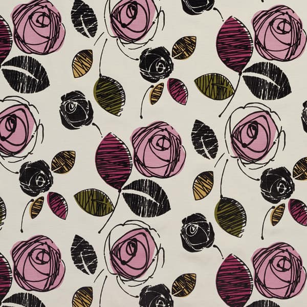 Shop B0370c Pink Green And Black Roses Layered Velvet Upholstery Fabric Overstock 10287337