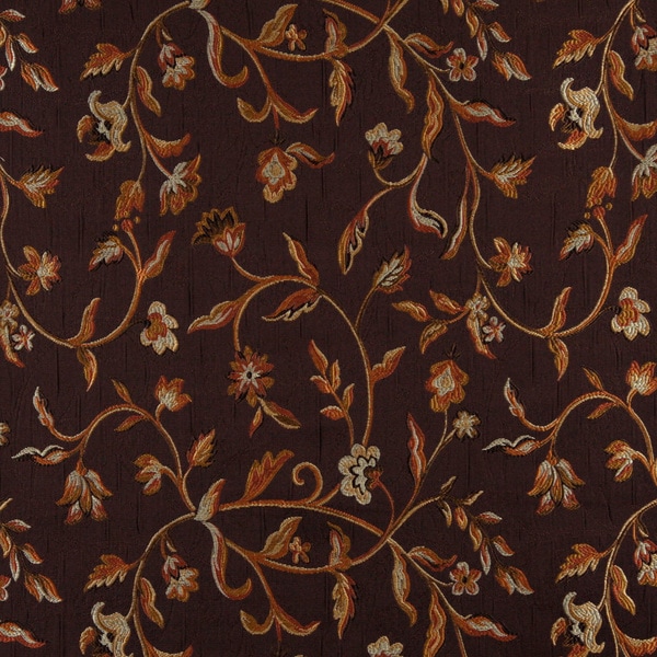 A0011b Brown Gold Persimmon Ivory Floral Brocade Upholstery Fabric Overstock 10287669