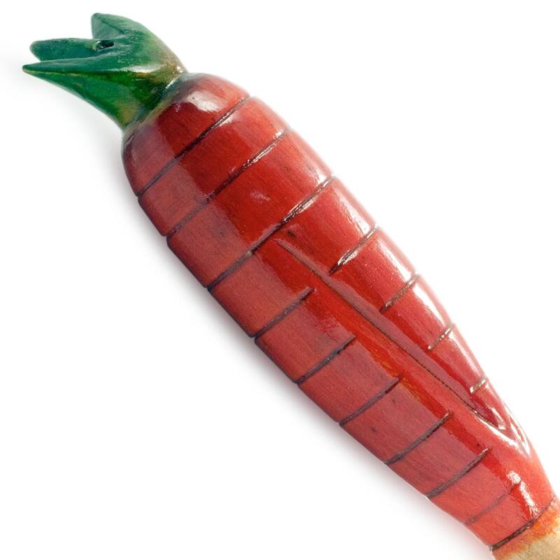Handmade Set of 2 Cypress Wood 'Cute Carrots' Salad Serving Pieces (Guatemala)