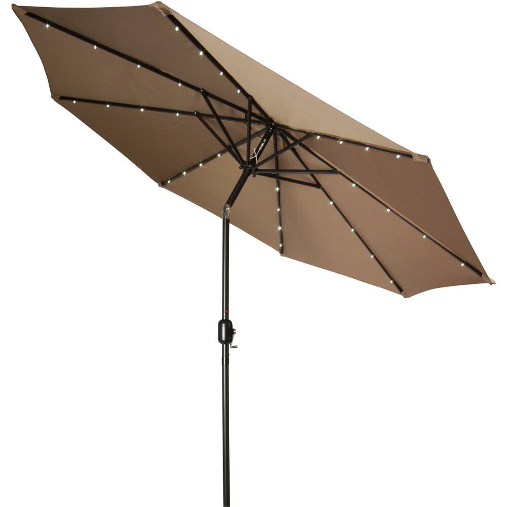 Trademark Innovations 9ft Deluxe Solar/LED Patio Umbrella, Base Not Included