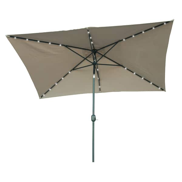 Shop Black Friday Deals On Trademark Innovations 10ft Rectangular Solar Led Patio Umbrella Base Not Included Overstock 10287967