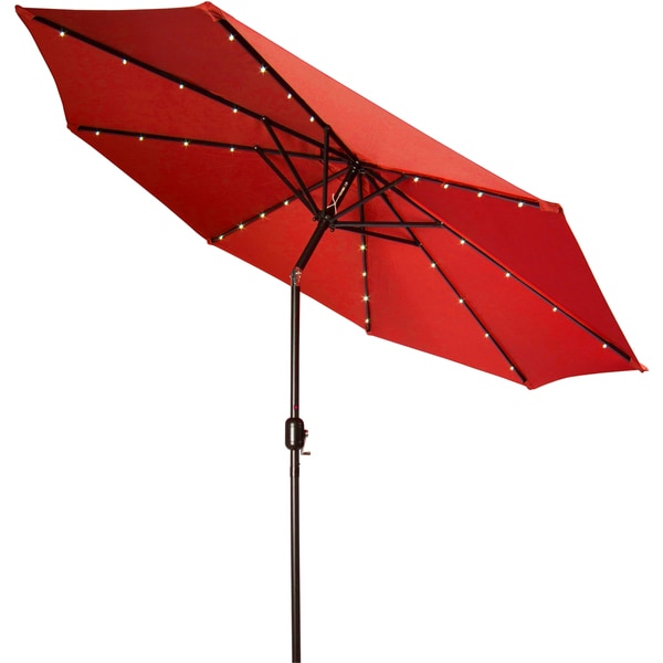 red patio umbrella