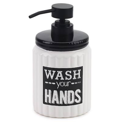 Chalk It Up White/ Black Ceramic Lotion Pump