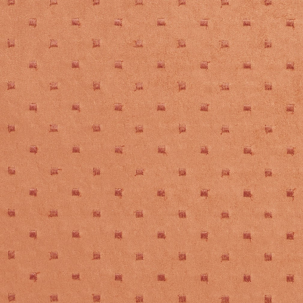 B151 Persimmon Embroidered Dots Suede Upholstery Fabric by the Yard