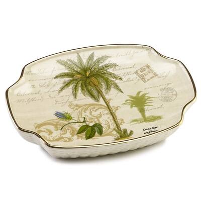 Colony Palm Multi-colored Ceramic Soap Dish