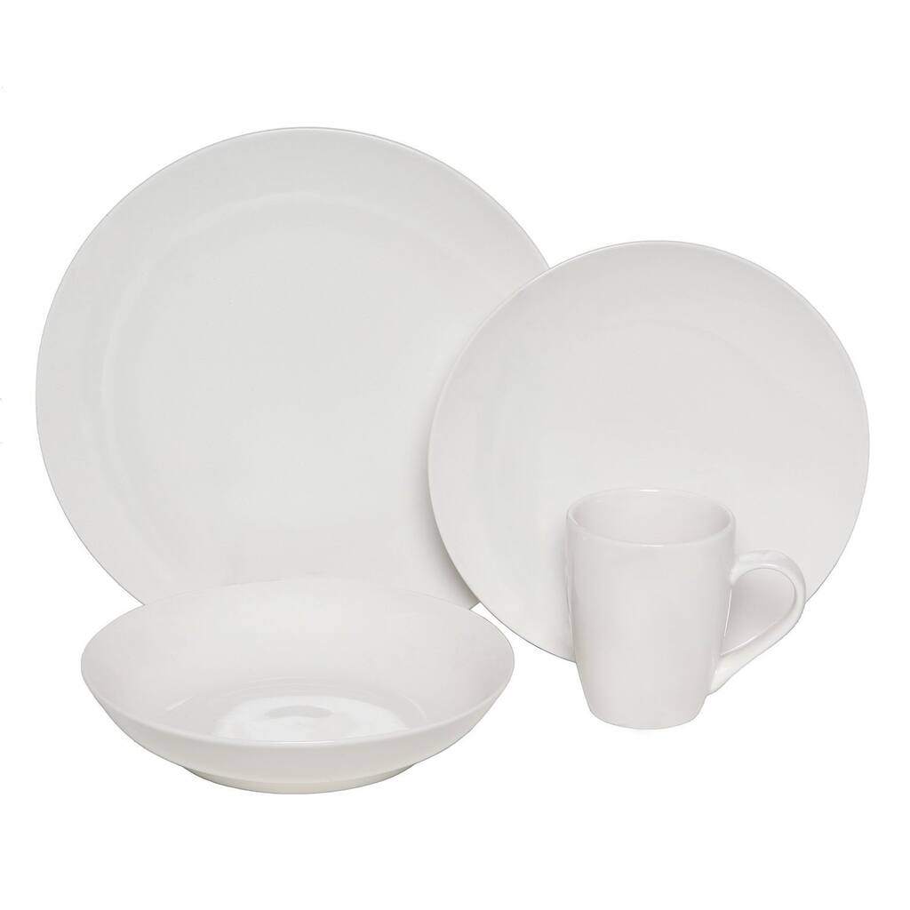 Melange Coupe White Porcelain 16-piece Dinnerware Set