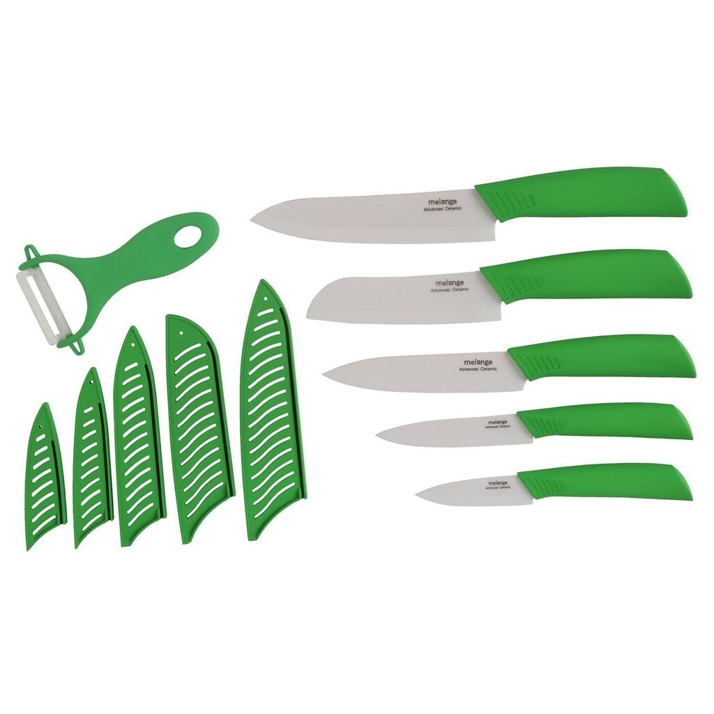 Melange 11-piece Lime Ceramic Knife Set
