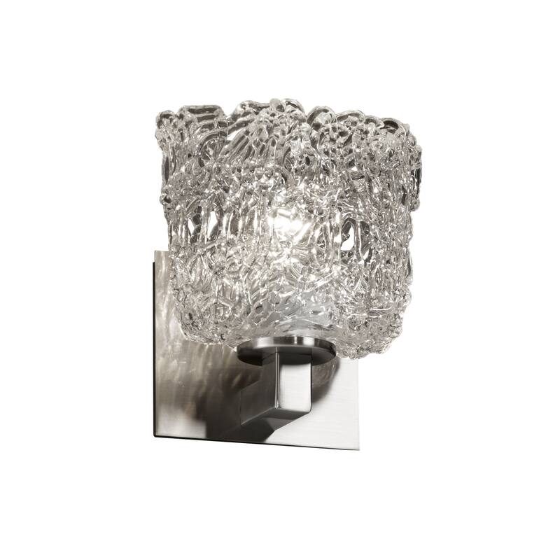 Justice Design Veneto Luce Modular 1-light Brushed Nickel Wall Sconce, Lace Oval Shade