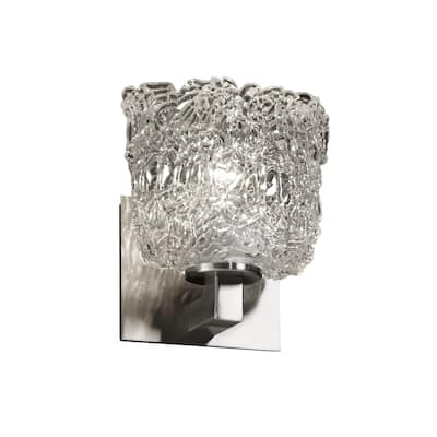 Justice Design Veneto Luce Modular 1-light Brushed Nickel Wall Sconce, Lace Oval Shade