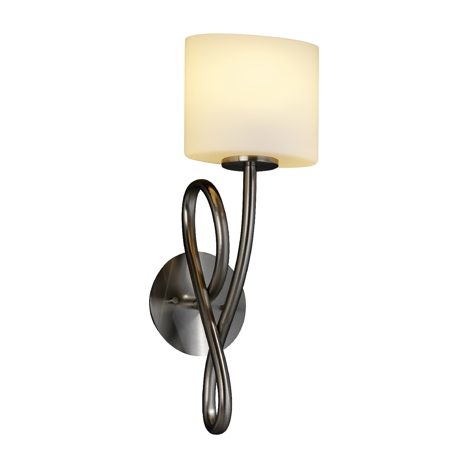 Justice Design Fusion Capellini 1-light Brushed Nickel Wall Sconce, Opal Oval Shade